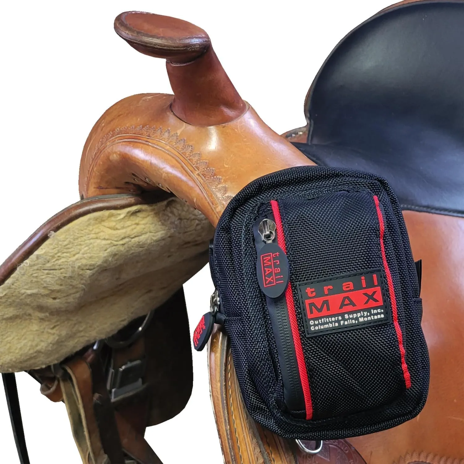TrailMax 500 Series Insulated & Padded Front Pocket Saddle Bag for Trail Riding; Cellphone Saddle Front Pocket; Trail Riding Cellphone Bag; Saddle Front Pocket