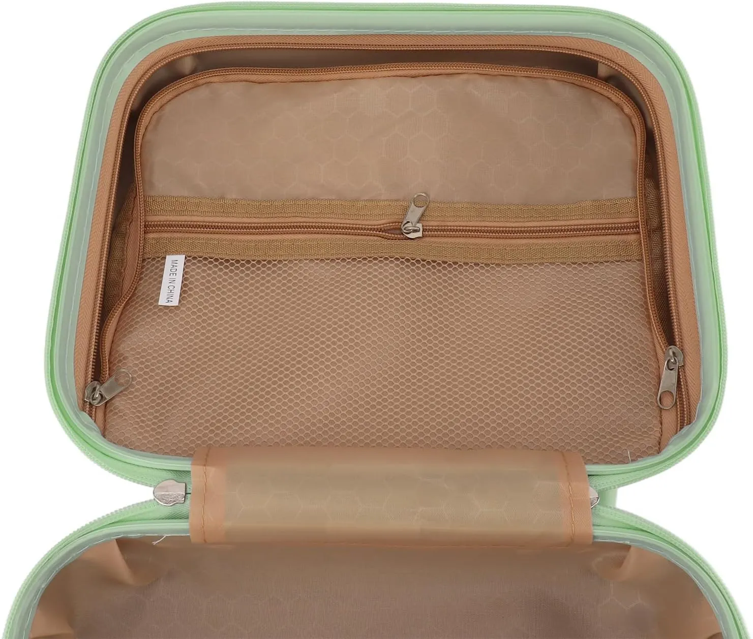 Train Case Makeup Bag, 14in Travel Cosmetic Organizer Makeup Storage Box for Women Girl (Avocado Green)