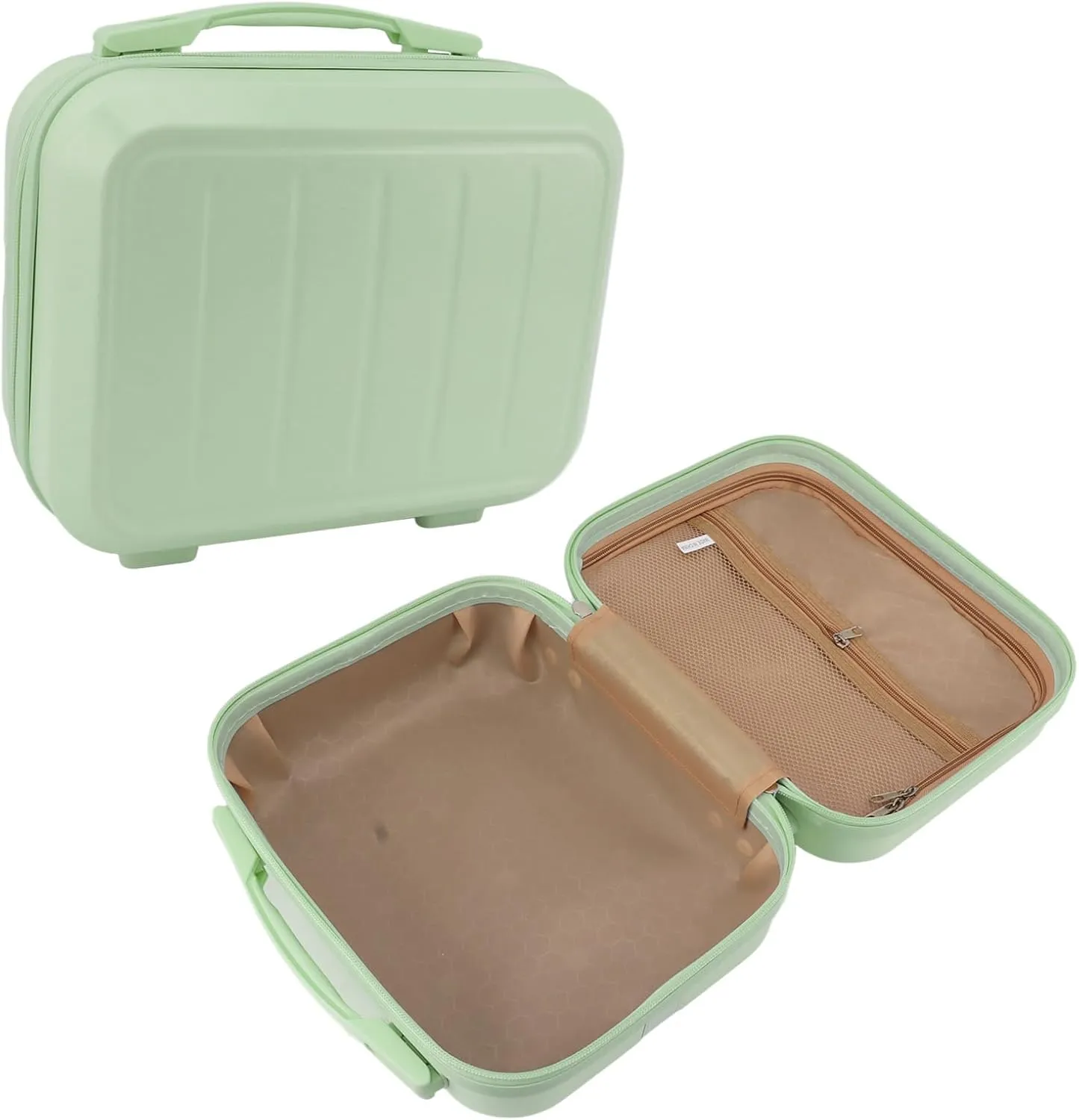 Train Case Makeup Bag, 14in Travel Cosmetic Organizer Makeup Storage Box for Women Girl (Avocado Green)