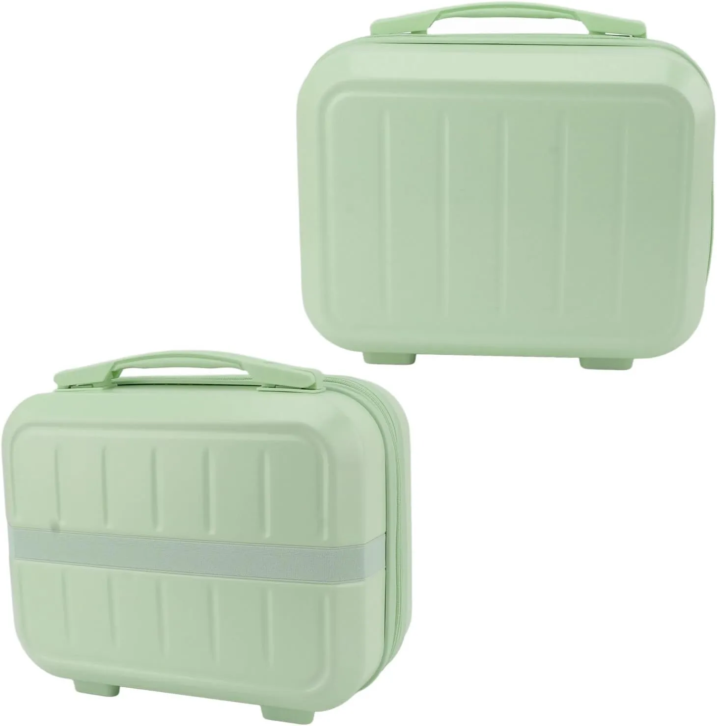 Train Case Makeup Bag, 14in Travel Cosmetic Organizer Makeup Storage Box for Women Girl (Avocado Green)