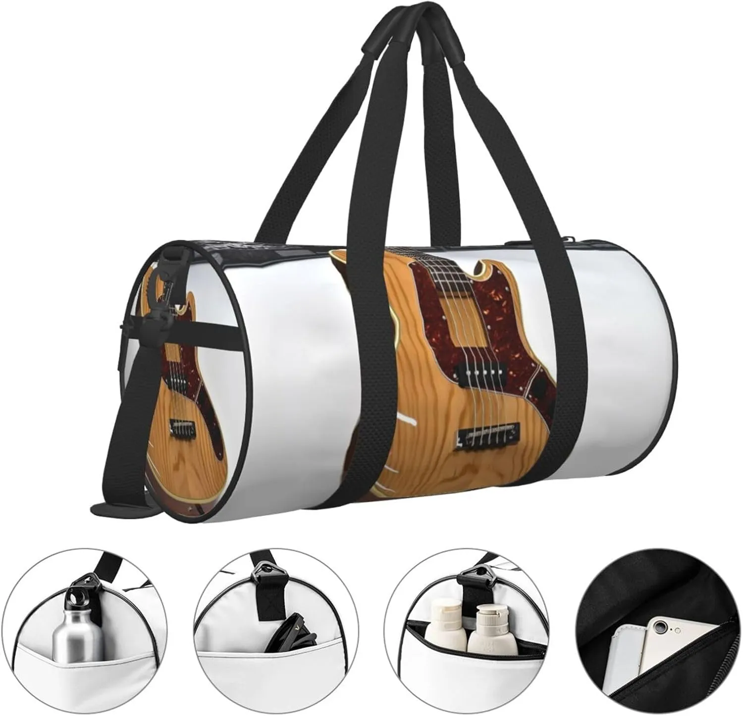 Travel Bag For Women,Guitar Musical Instrument Print Personal Item Duffle Bags,Weekend Travel Duffel Tote Bag,Travel Sport Gym Bag For Men,Airplane Travel Essentials For Flying