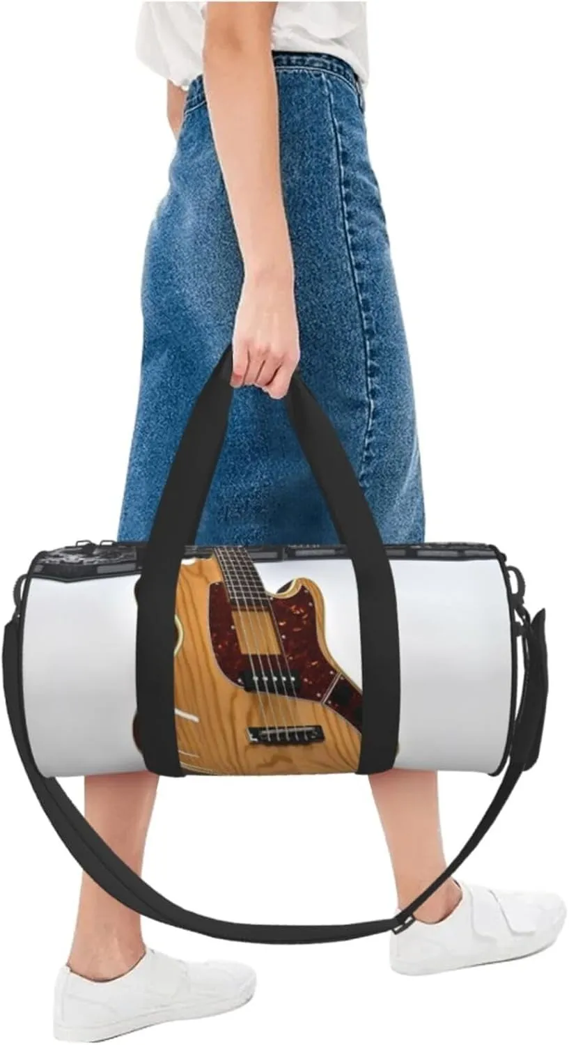 Travel Bag For Women,Guitar Musical Instrument Print Personal Item Duffle Bags,Weekend Travel Duffel Tote Bag,Travel Sport Gym Bag For Men,Airplane Travel Essentials For Flying