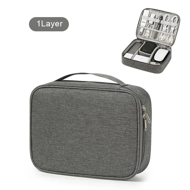 Travel Cable Bag Waterproof Digital USB Charger Storage Bag Portable Office Charging Line Wire Organizer Travel Cable Organizer
