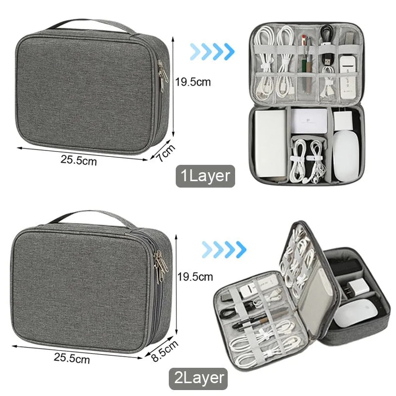 Travel Cable Bag Waterproof Digital USB Charger Storage Bag Portable Office Charging Line Wire Organizer Travel Cable Organizer