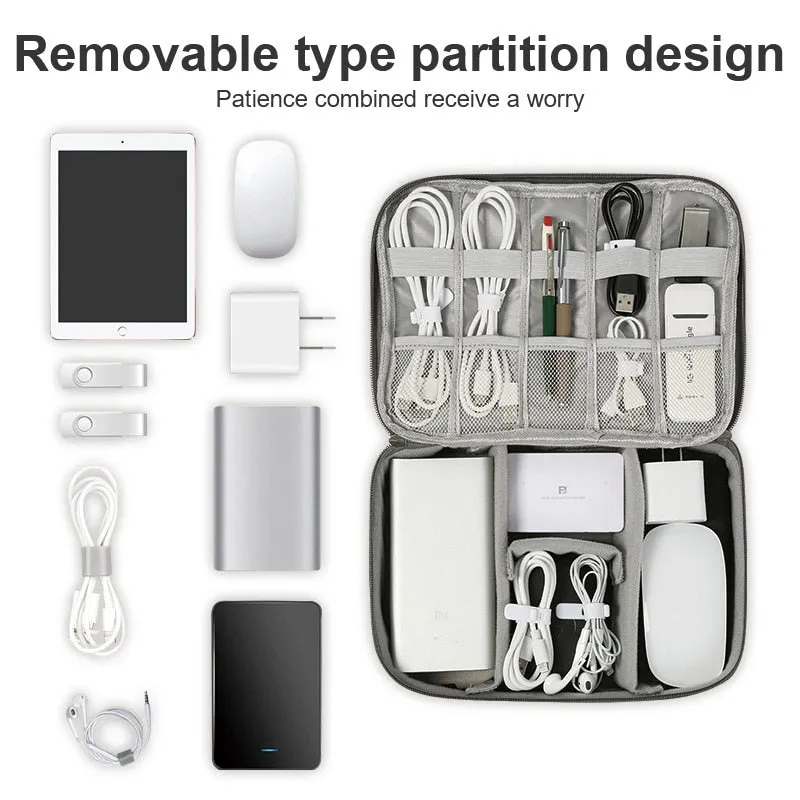 Travel Cable Bag Waterproof Digital USB Charger Storage Bag Portable Office Charging Line Wire Organizer Travel Cable Organizer