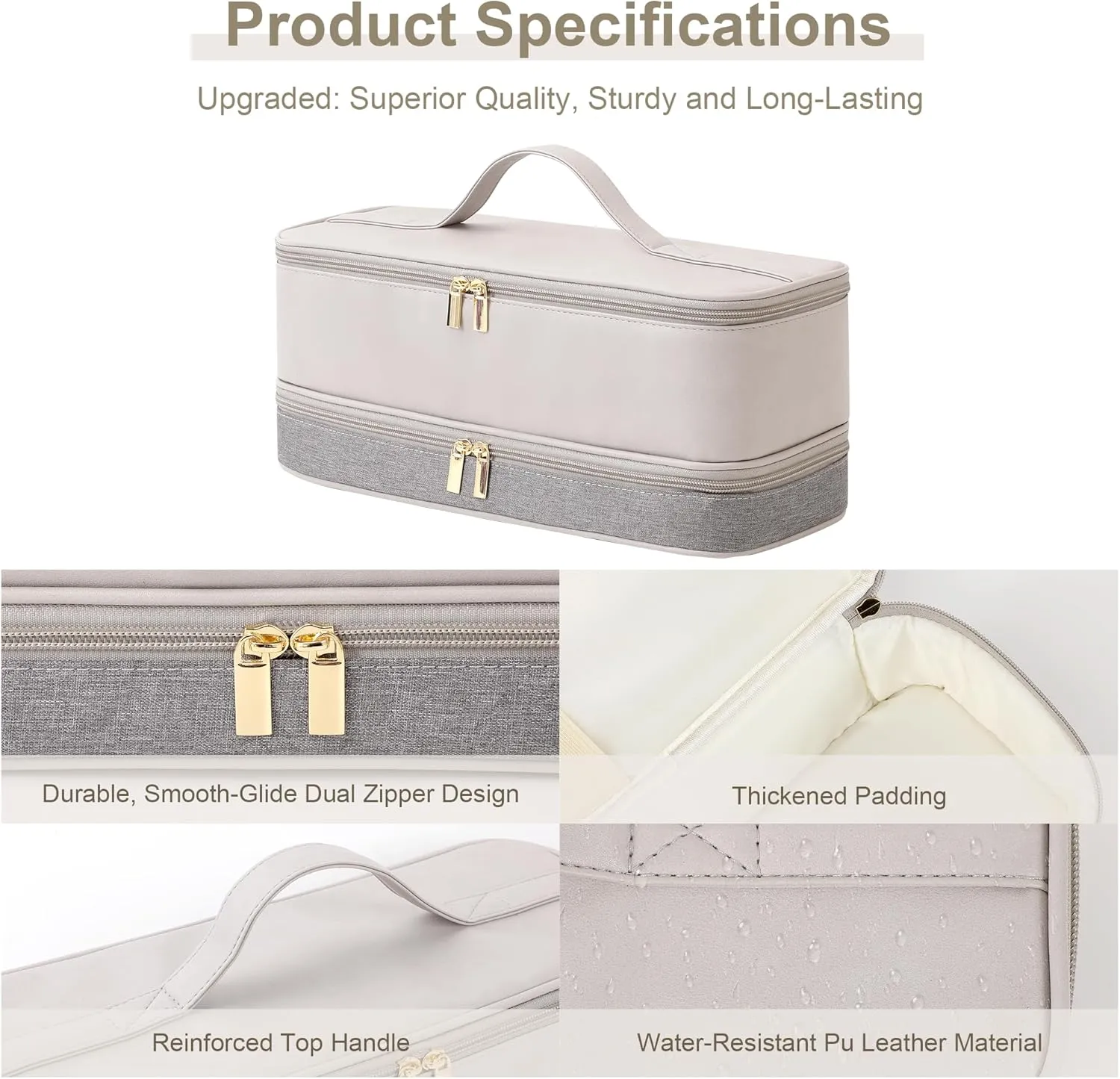 Travel Carrying Case for Dyson Shark Flexstyle Revlon Hair Dryer Airwrap, Double-Layer Dyson Airwrap Travel Case, Portable Shark Hair Tools Storage Bag for Airwrap Styler and Attachments