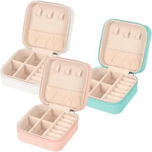 Travel Jewelry Case Small Jewelry Box Jewelry Organizer Storage Case Portable PU Leather Mini Jewelry Travel Case for Girls Womens Earring, Necklace, Rings,Bracelets