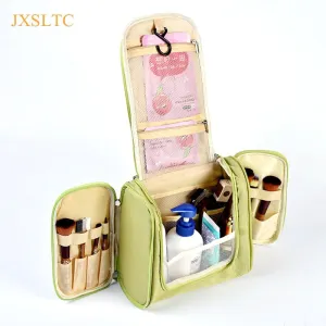 Travel Portable Cosmetic Bag 6 Color hang Hook Folding Wash Make-up Organizer Neceser makeup pouch for Women Beauty Toilet Bag