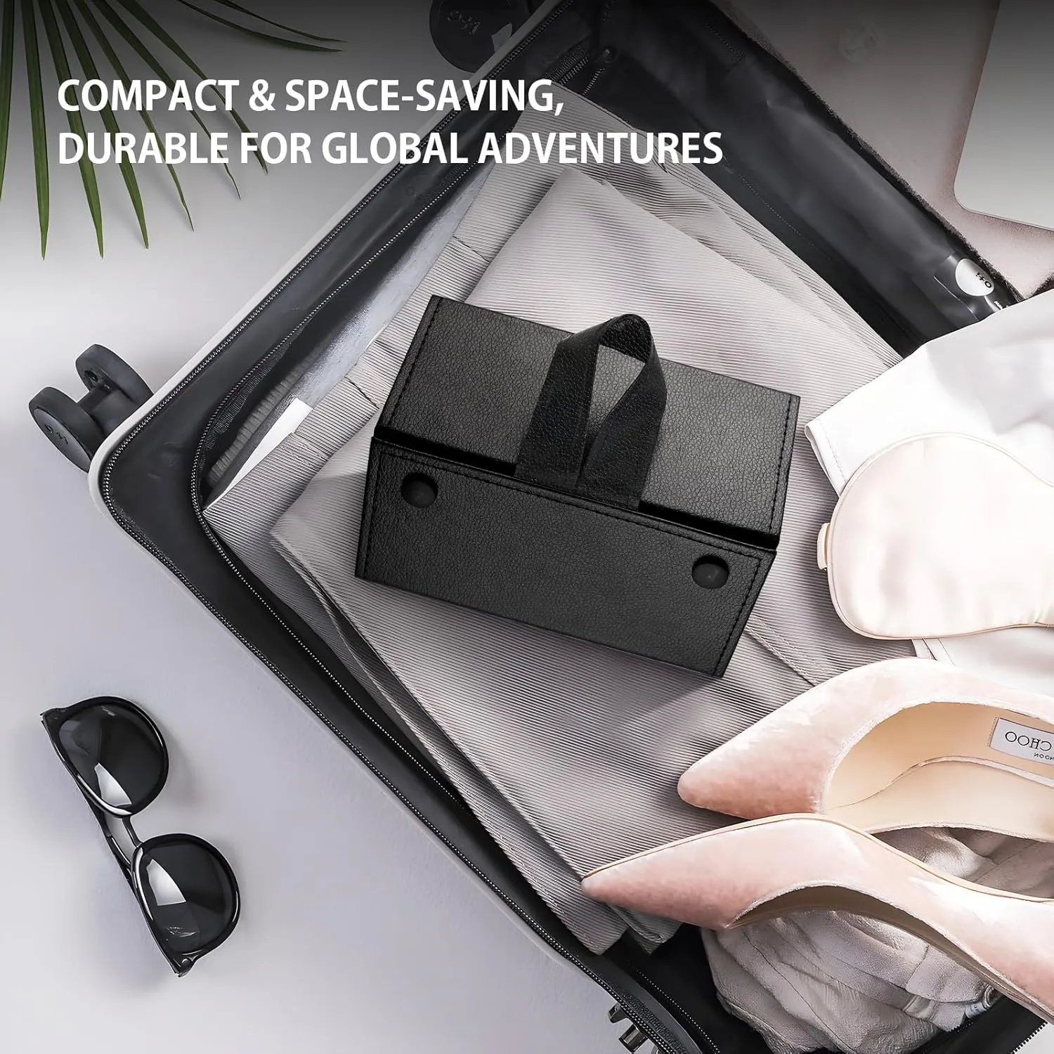Travel Sunglasses Organizer Case with 5 Slots for Multiple Pairs, Portable Eyeglasses Storage for Men & Women