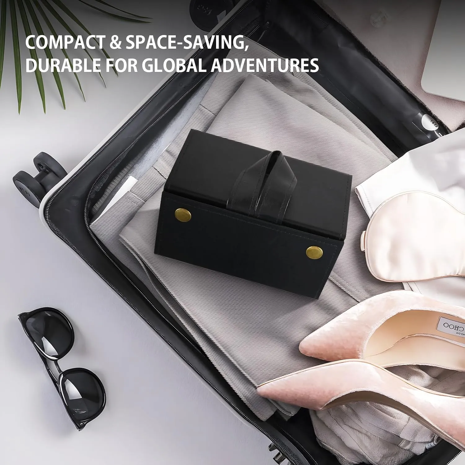 Travel Sunglasses Organizer Case with 5 Slots for Multiple Pairs, Portable Eyeglasses Storage for Men & Women