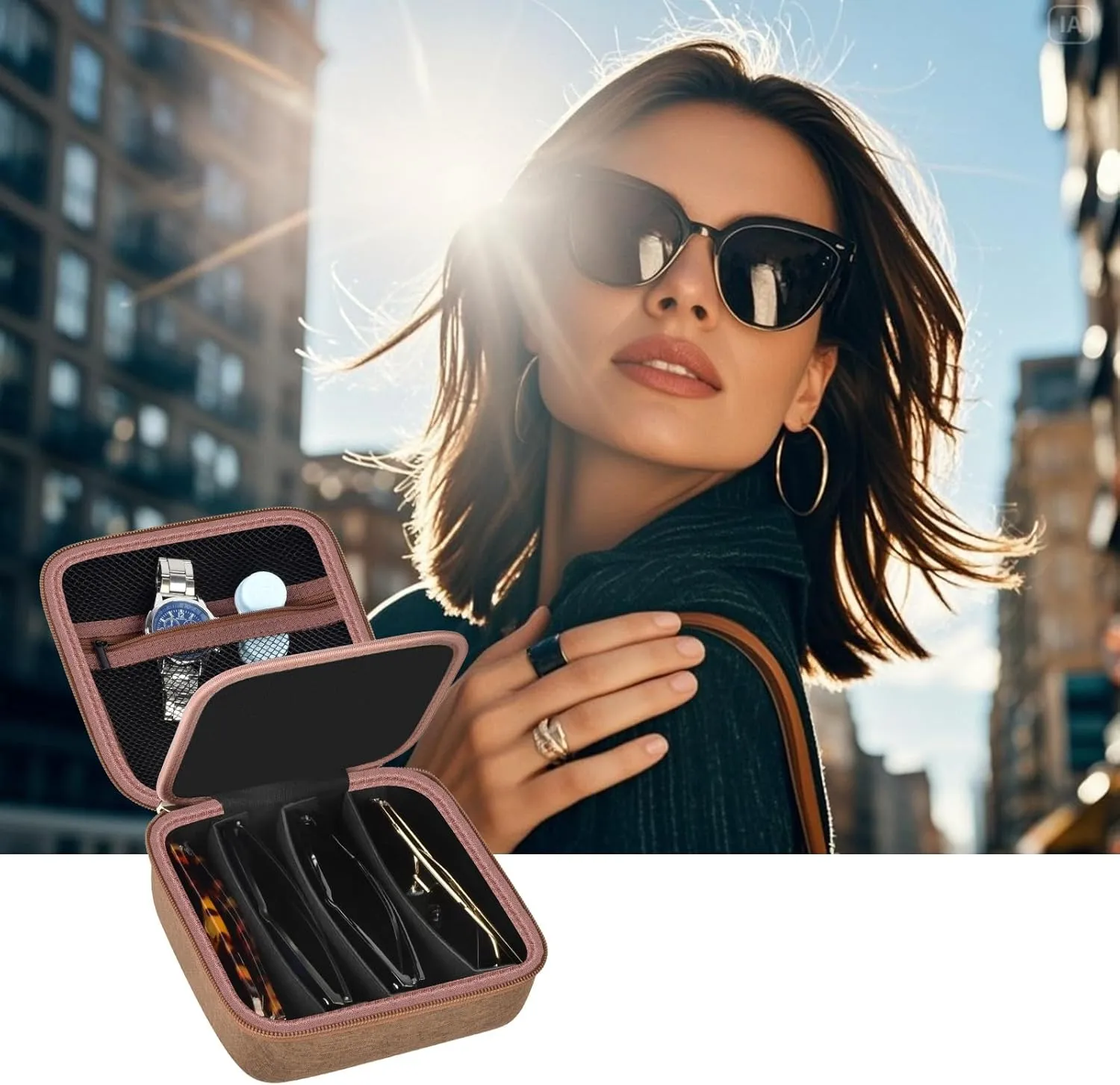 Travel Sunglasses Organizer Cases for Quay Polarized Sunglasses Men Women, Trendy Sunglasse Storage Holder (Bag Only)