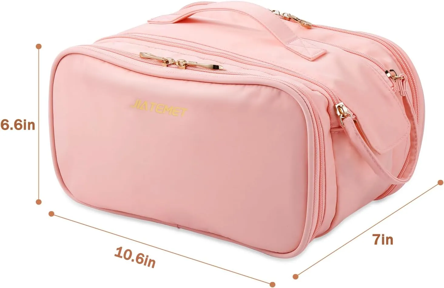 Travel Toiletry Bag, Lightweight Large Wide-open Cosmetic Makeup Bag for Women, Waterproof Skincare Bag with Dry Wet Depart and for Accessories,Essentials, Toiletries (Pink)