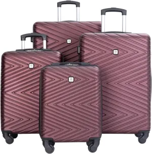 Travelhouse 4 Piece Luggage Sets Travel Suitcase, Large Capacity Lightweight Luggage Sets with TSA Lock & Spinner Wheels, Clearance Carry On Luggage Suitcase Set (WINE RED, 4 piece luggage set)