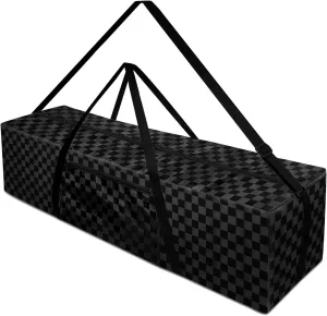 Tripod Bag with External Pocket - 30 Inch Tripod Carrying Case with Shoulder Straps and Dual Handles Full Zippers for Lights, Cameras, Mic Stands, Music Stands (Checkered Fabric)