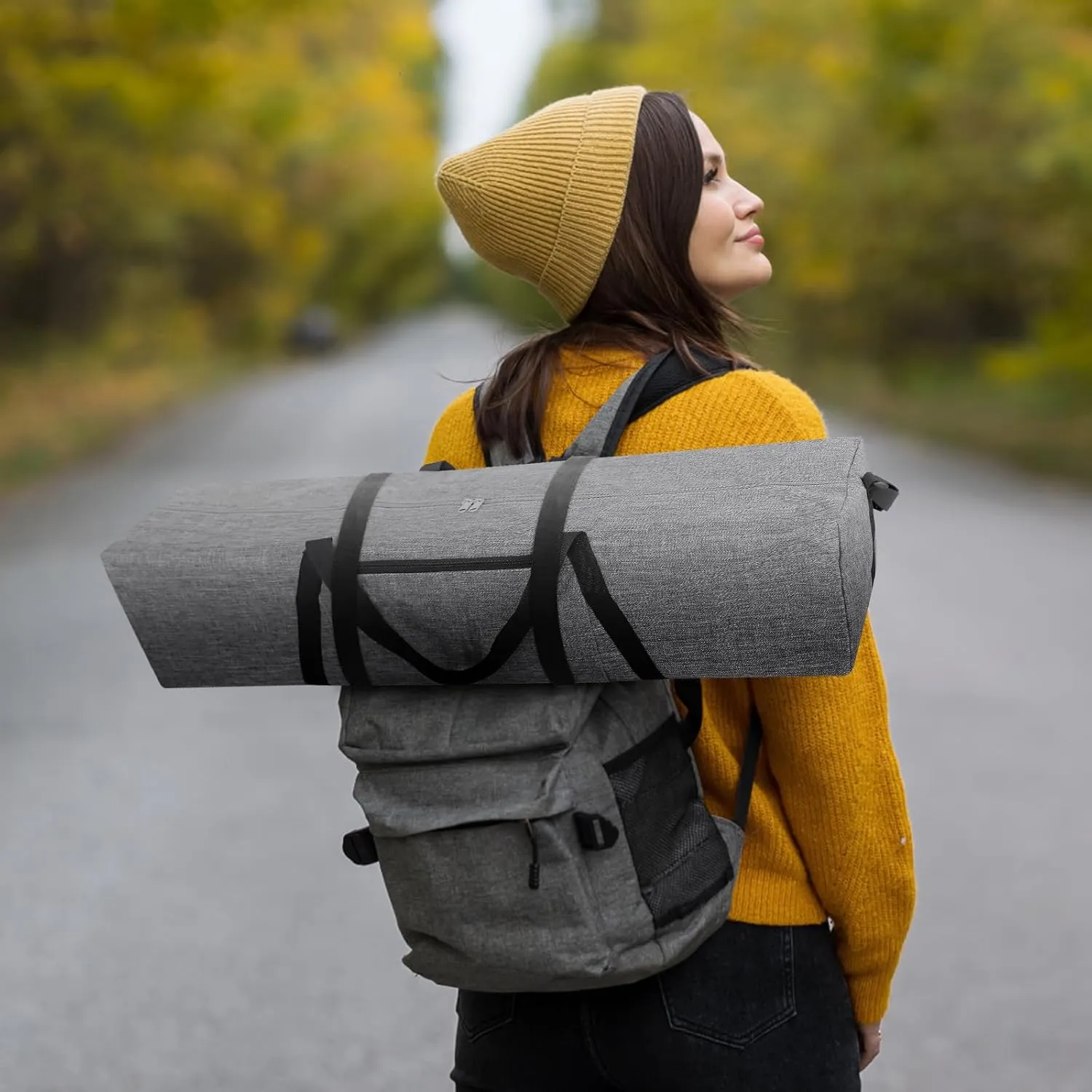 Tripod Bag with External Pocket - 30 Inch Tripod Carrying Case with Shoulder Straps and Dual Handles Full Zippers for Lights, Cameras, Mic Stands, Music Stands (Grey)