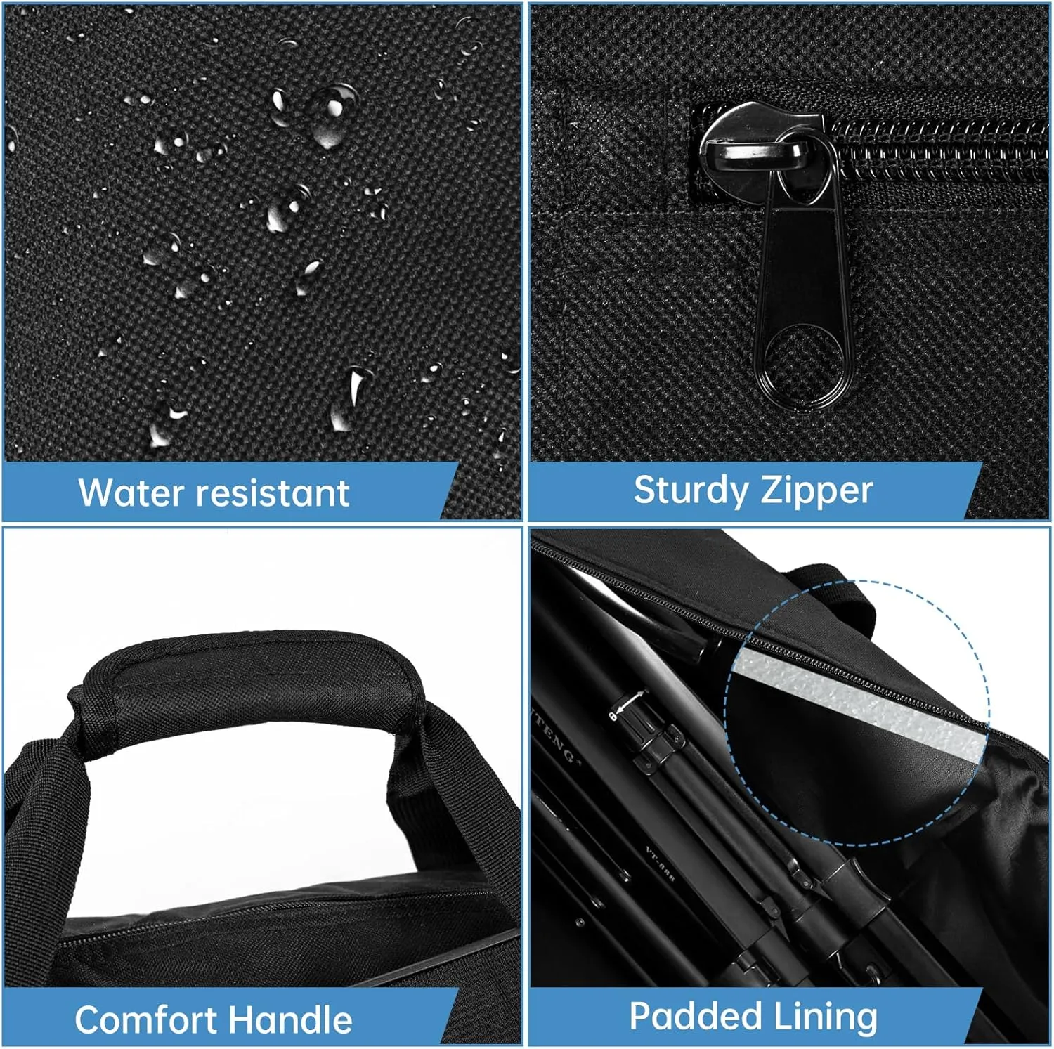Tripod Carrying Case, 29x4.5x4.5in Heavy Duty Tripod Bag with Shoulder Straps and Handles, Multifunctional Monopod Case for Music Stand, Lights, Speakers, Cameras, Booms, Microphone Stands