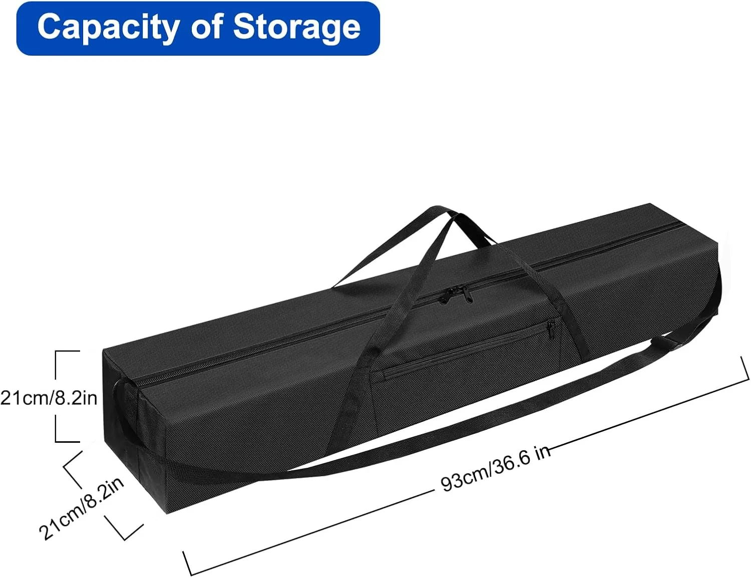 Tripod Carrying Case - 36 Inch 600D Oxford Tripod Bag with Shoulder Straps and Dual Handles Full Zippers for Lights, Cameras, Microphone Stands, Music Stands