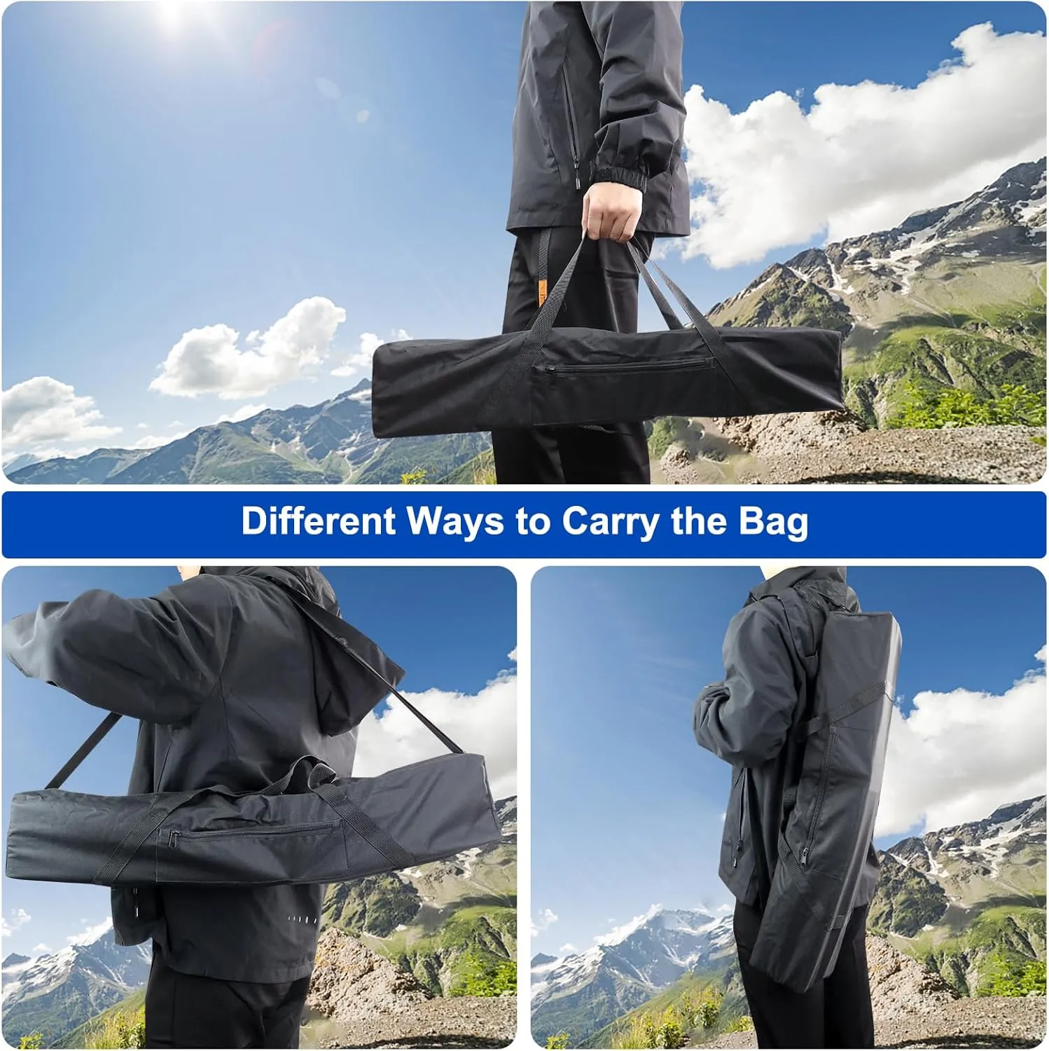 Tripod Carrying Case - 36 Inch 600D Oxford Tripod Bag with Shoulder Straps and Dual Handles Full Zippers for Lights, Cameras, Microphone Stands, Music Stands