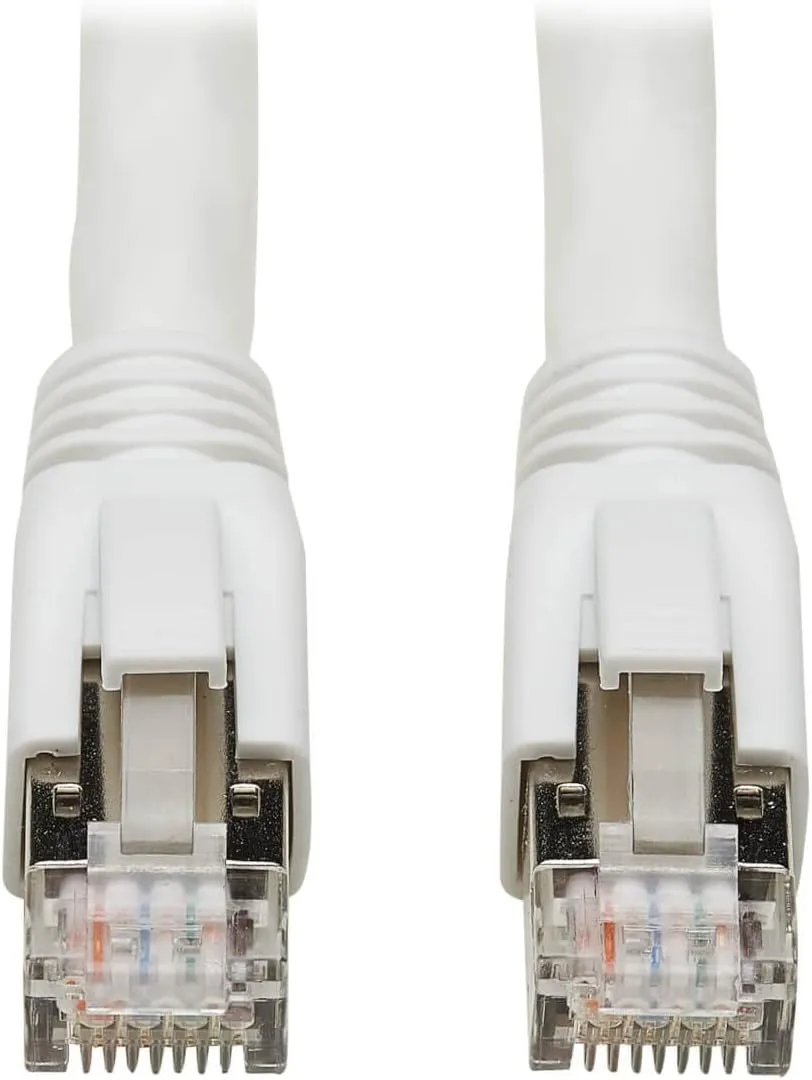 Tripp Lite Cat8 Snagless Ethernet Cable, 25G/40G Certified Network Patch Cable, 22 AWG S/FTP, PoE, White, 10 Feet / 3 Meters, Lifelong Warranty (N272-010-WH)