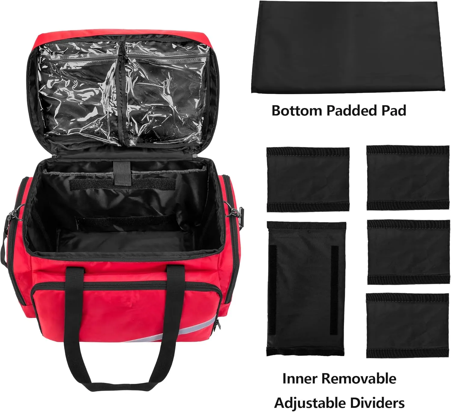 Trunab Rolling Medical Equipment Storage Bag,First Aid Kits Bag for Nurses and Doctors,EMT, EMS