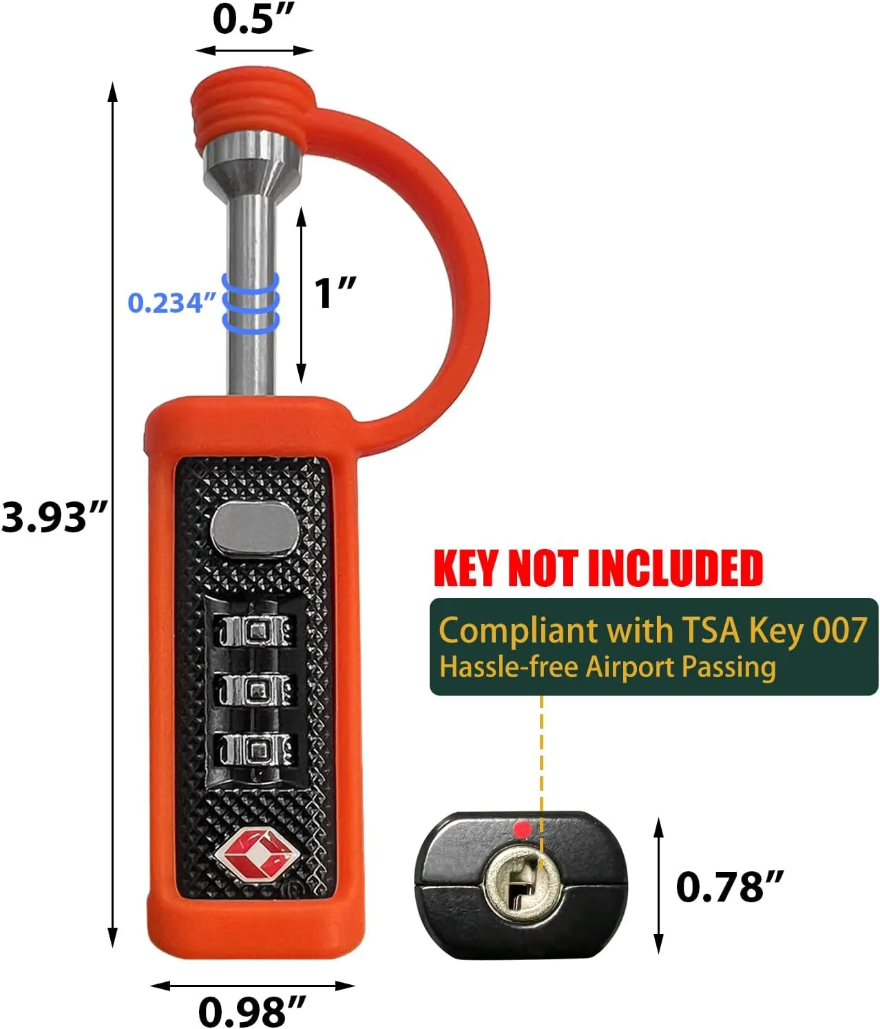 TSA Approved Firearm Travel Case Locks, Gun Case Hard Pistol Cases Lock Gun Carrying Case Lock, Cut-Proof Case TSA Padlocks for Rifles/Revolver/Handgun/Camera Hard Cases