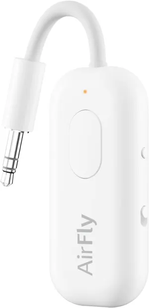 Twelve South AirFly Pro | Wireless Transmitter/Receiver with Audio Sharing for up to 2 AirPods/Wireless Headphones to Any Audio Jack for use on Airplanes, Boats or in Gym, Home, auto