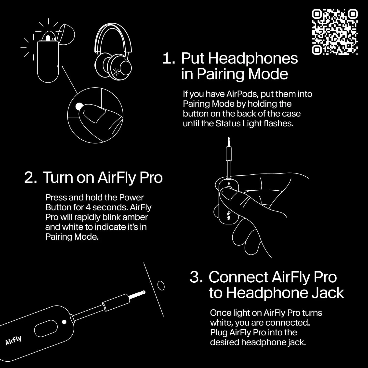 Twelve South AirFly Pro | Wireless Transmitter/Receiver with Audio Sharing for up to 2 AirPods/Wireless Headphones to Any Audio Jack for use on Airplanes, Boats or in Gym, Home, auto