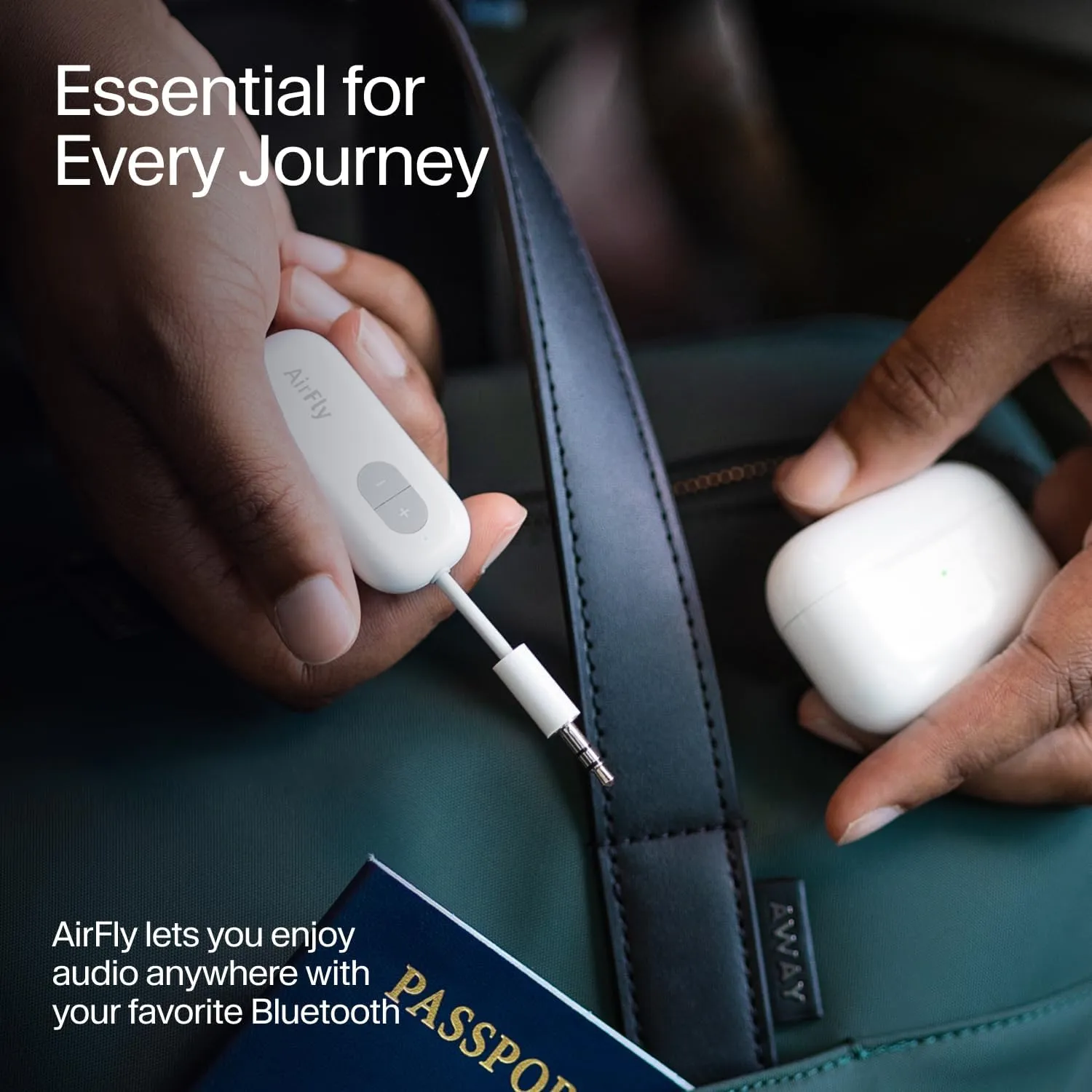 Twelve South AirFly SE | Bluetooth Wireless Audio Transmitter Adapter for AirPods/Headphones, 20  Hr Battery, works with 3.5mm aux jacks on Airplanes, TVs, Stereo, Gym equipment and Travel, Iridescent