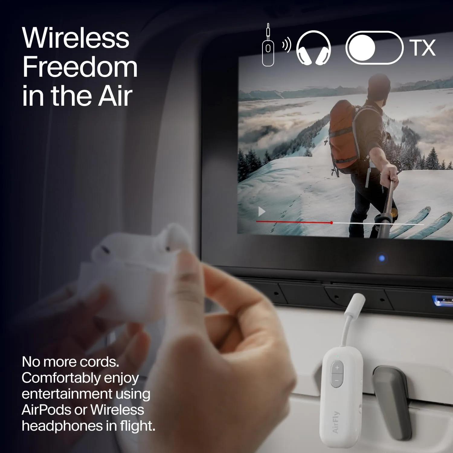 Twelve South AirFly SE | Bluetooth Wireless Audio Transmitter Adapter for AirPods/Headphones, 20  Hr Battery, works with 3.5mm aux jacks on Airplanes, TVs, Stereo, Gym equipment and Travel, Iridescent