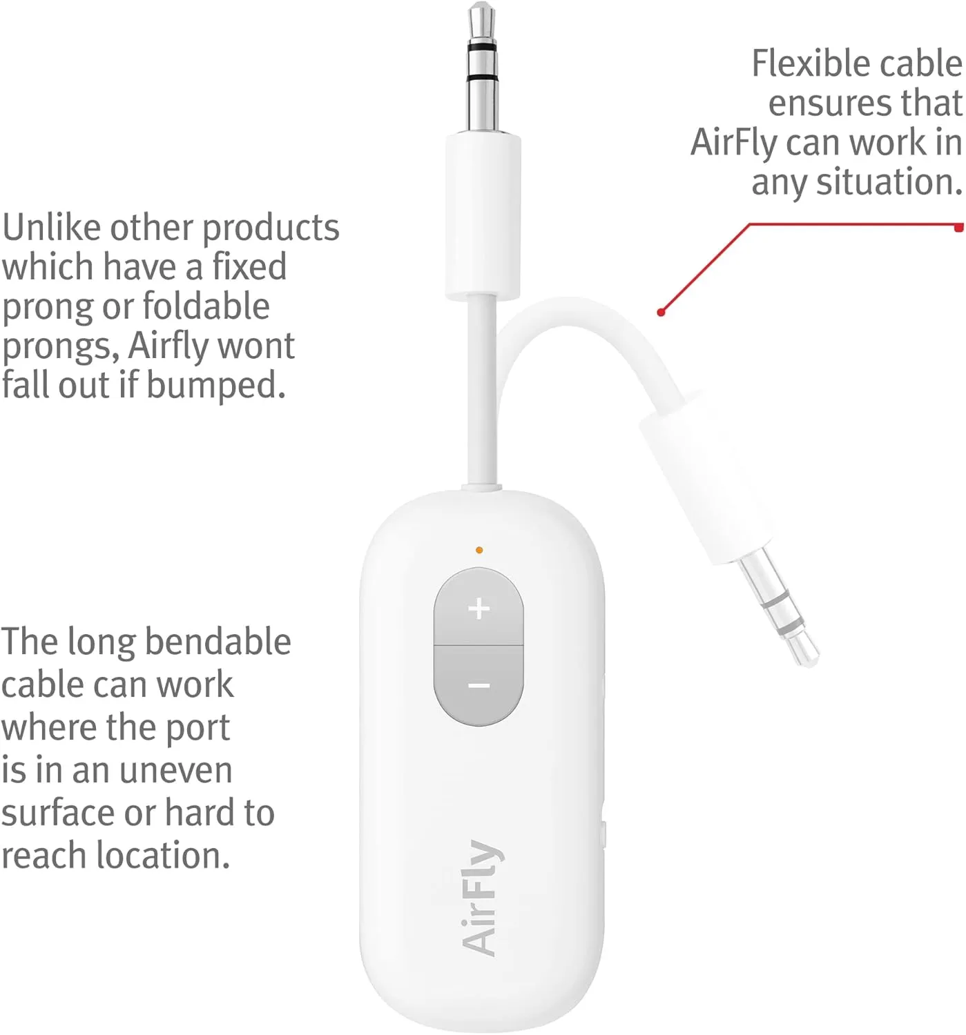 Twelve South AirFly SE | Bluetooth Wireless Transmitter/Adapter for AirPods/Wireless or Noise-Cancelling Headphones; use on Airplanes and Gym Equipment, 20  hr Battery Life