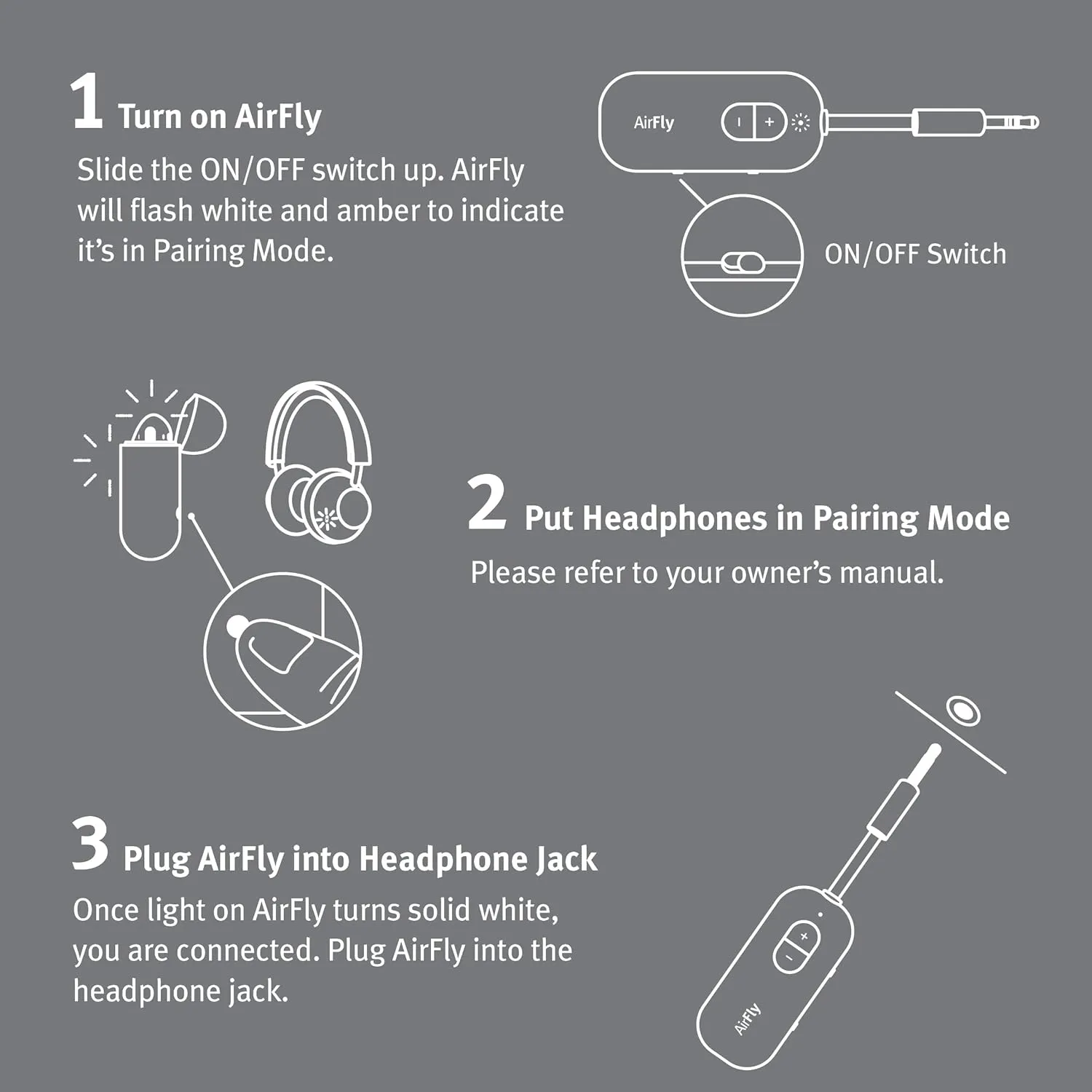 Twelve South AirFly SE | Bluetooth Wireless Transmitter/Adapter for AirPods/Wireless or Noise-Cancelling Headphones; use on Airplanes and Gym Equipment, 20  hr Battery Life
