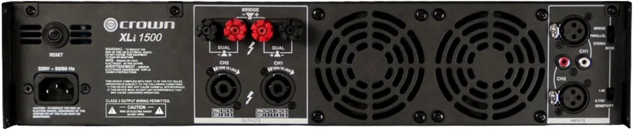 Two-channel-450W at 4Ω Power Amplifier, Black, 450-Watts (XLi1500)