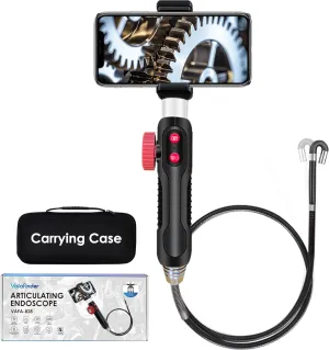 Two-Way Articulating Borescope for Smartphone & iPhone, Industrial Endoscope Camera with Light, IP67 Waterproof Inspection Camera Automotive Tool, Gifts/Tools Bore Scope for Men for iPhone Android