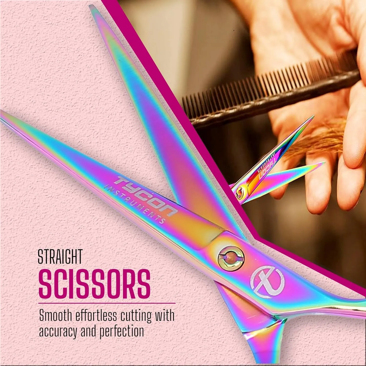 Tycon Hair Cutting Scissors Professional 6" – Japanese Stainless Steel, 2.7" Razor Edge Blade Barber Scissors – Ergonomic Design - Precision Hair Scissors for Smooth Cutting - Salon & Personal Use