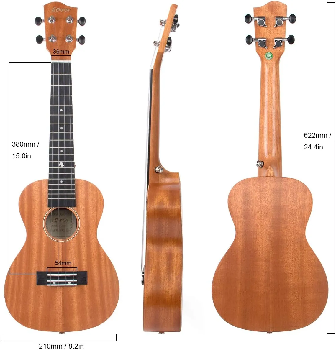 Ukulele, Concert 23 Inch Professional Musical Instrument Ukelele for Adults Horse Uke Beginner Kit W/Gig Bag Strap OEM Strings Hawaiian Guitar Ukalalee Yukalalee Ukalele Yukelele