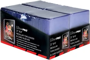 Ultra PRO 3" x 4" Clear Regular Toploaders for Cards with Card Sleeves Bundle Standard Size 200ct Trading Baseball Toploader Card Sleeve Protectors
