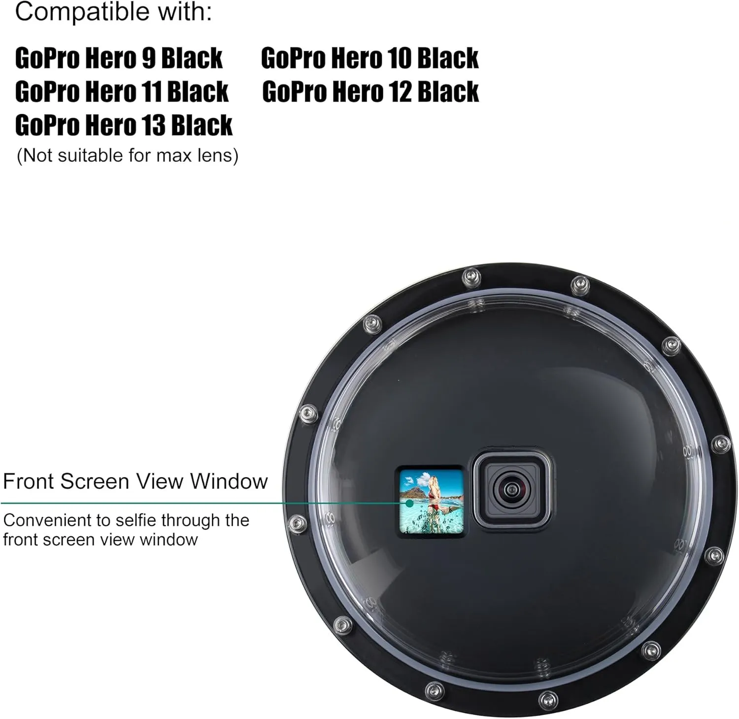 Underwater Dome Port for GoPro Hero 13 12 11 10 9 Black, 147ft Diving Dome with Waterproof Case, Floating Hand Grip, Trigger for Go Pro 9 10 11 12 13 Underwater Photography