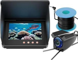 Underwater Fishing Camera, 4.3 Inch Monitor Portable Fish Finder Camera 1080P HD LED Waterproof Camera with 220° Wide View for Ice Lake Sea Boat Fishing