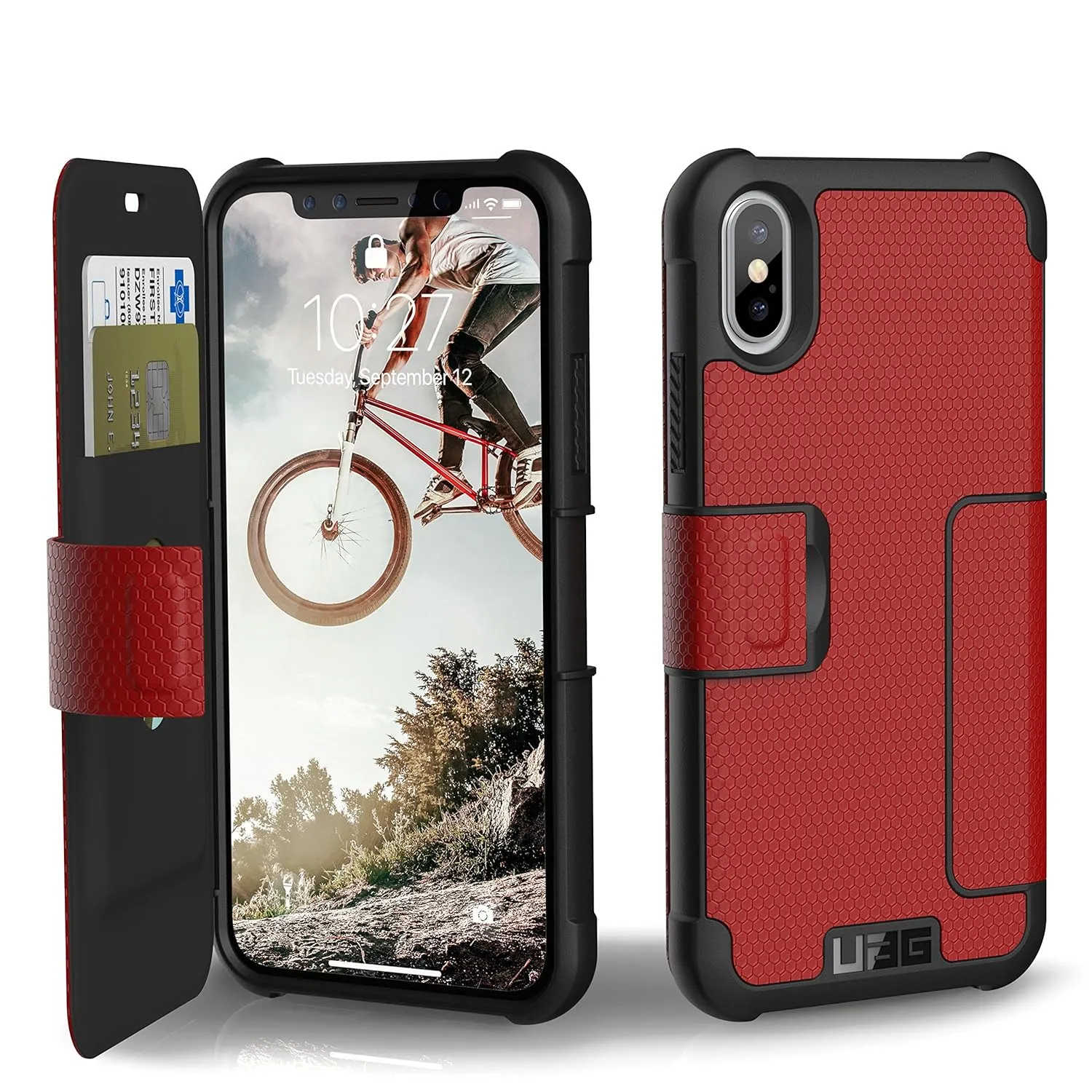 URBAN ARMOR GEAR UAG Folio iPhone Xs/X [5.8-inch Screen] Case Metropolis [Magma] Rugged Military Drop Tested Protective Cover