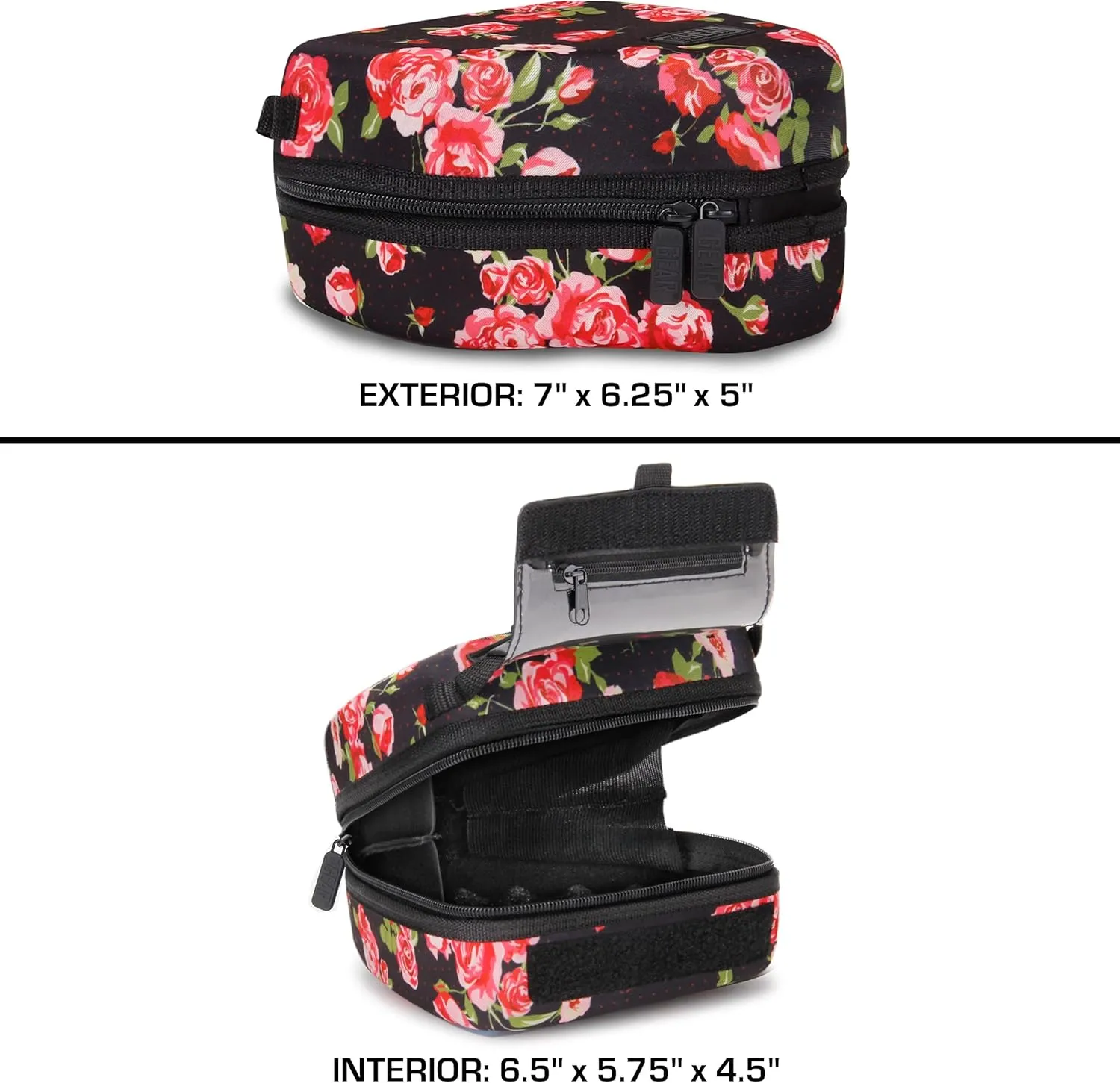 USA Gear DSLR Camera Sleeve with Molded EVA Hard Shell Camera Case Protection, Quick Access Opening, Padded Interior and Rubber Coated Handle-Compatible with Nikon, Canon, Olympus and More (Floral)