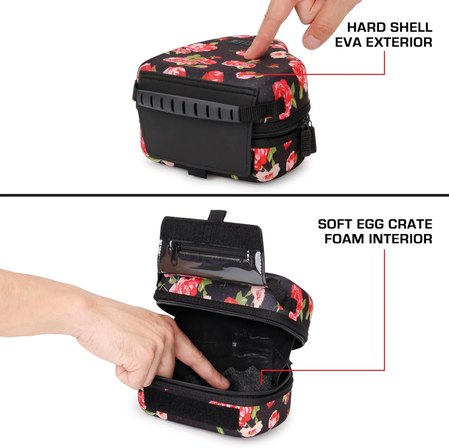 USA Gear DSLR Camera Sleeve with Molded EVA Hard Shell Camera Case Protection, Quick Access Opening, Padded Interior and Rubber Coated Handle-Compatible with Nikon, Canon, Olympus and More (Floral)