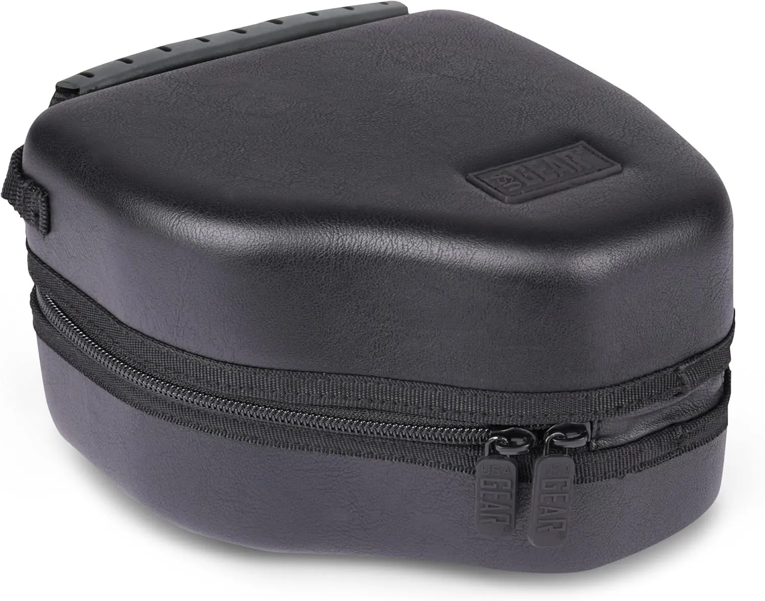 USA GEAR Hard Shell DSLR Camera Case with Molded EVA Protection, Quick Access Opening, Padded Interior and Rubber Coated Handle-Compatible with Nikon, Canon, Pentax, Olympus and More (Black Vegan)