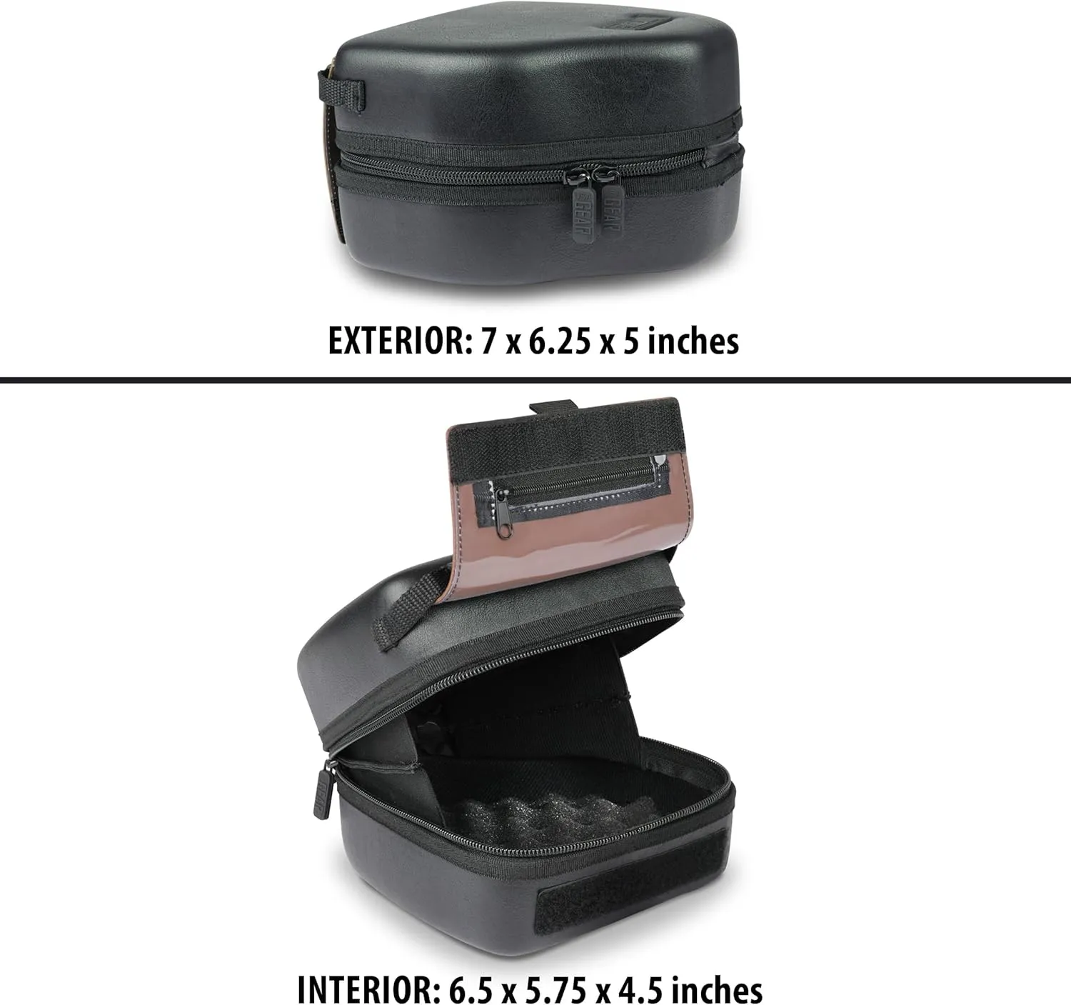 USA GEAR Hard Shell DSLR Camera Case with Molded EVA Protection, Quick Access Opening, Padded Interior and Rubber Coated Handle-Compatible with Nikon, Canon, Pentax, Olympus and More (Black Vegan)