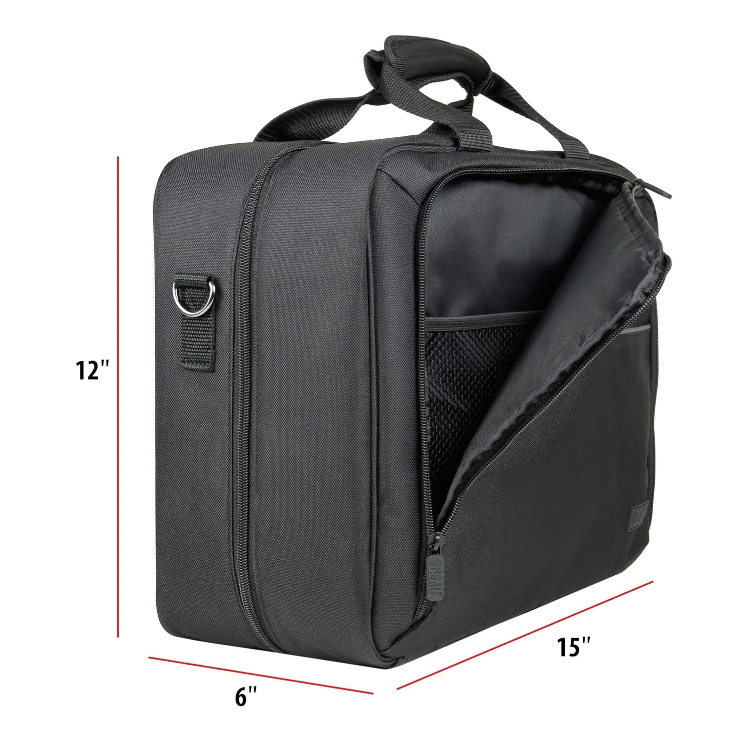 USA Gear Large Hairstylist Traveling Bag - Hair Salon Case - Customizable Interior with Adjustable Dividers - Fit All Hair Equipment Blow Dryer, Barber Tools, Curling Iron, Brushes (Black)