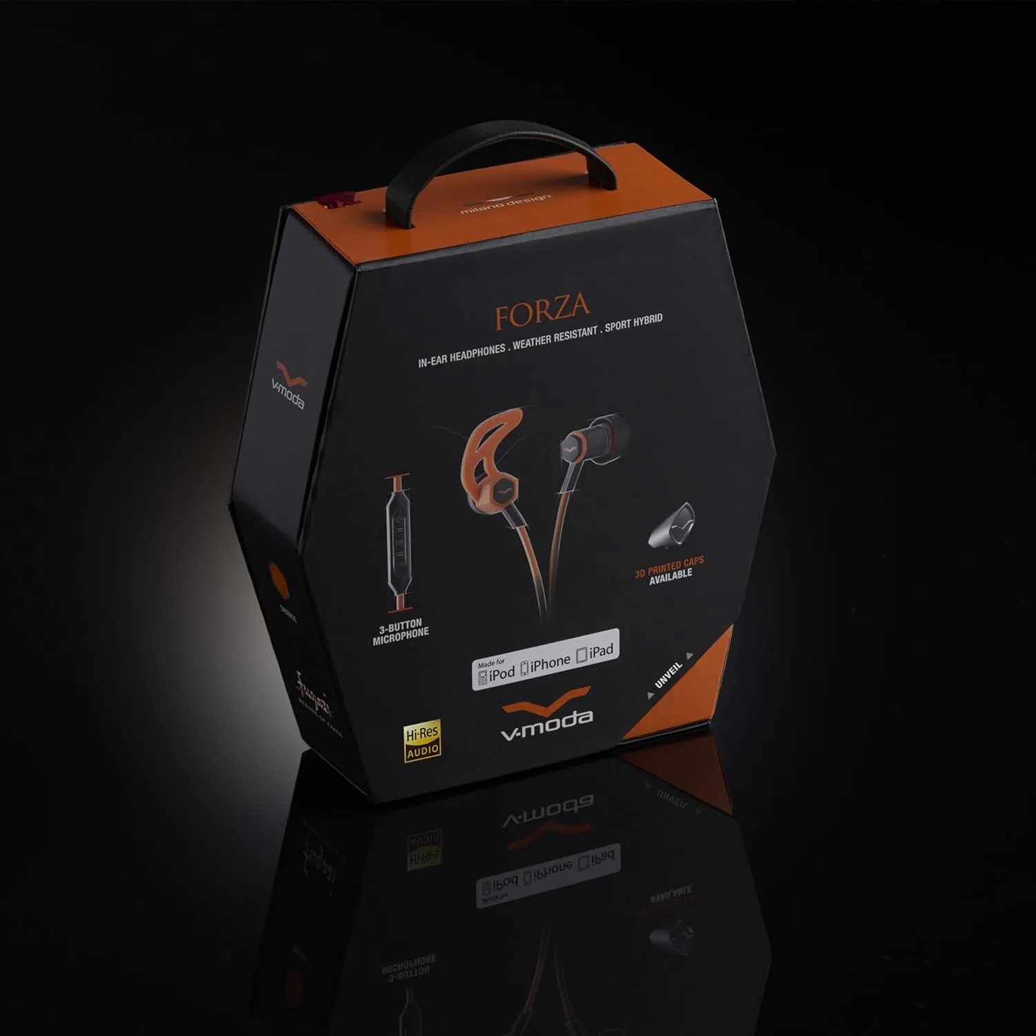 V-MODA Forza In-Ear Hybrid Sport Headphones with 3-Button Remote & Microphone - Apple Devices, Orange