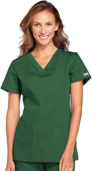 V-Neck Womens Scrubs Top Workwear Originals with Rib-Knit Back Panels WW645