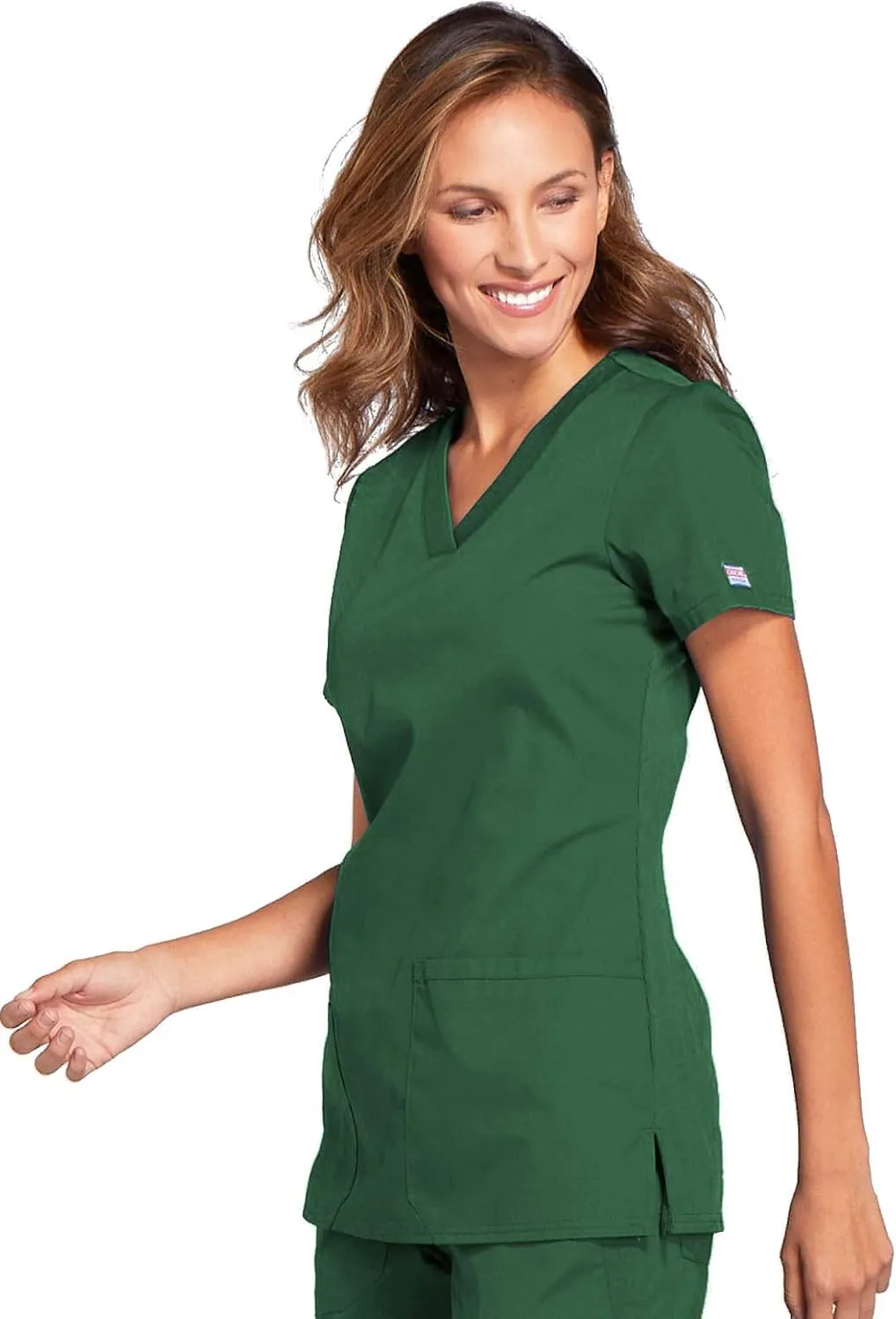 V-Neck Womens Scrubs Top Workwear Originals with Rib-Knit Back Panels WW645