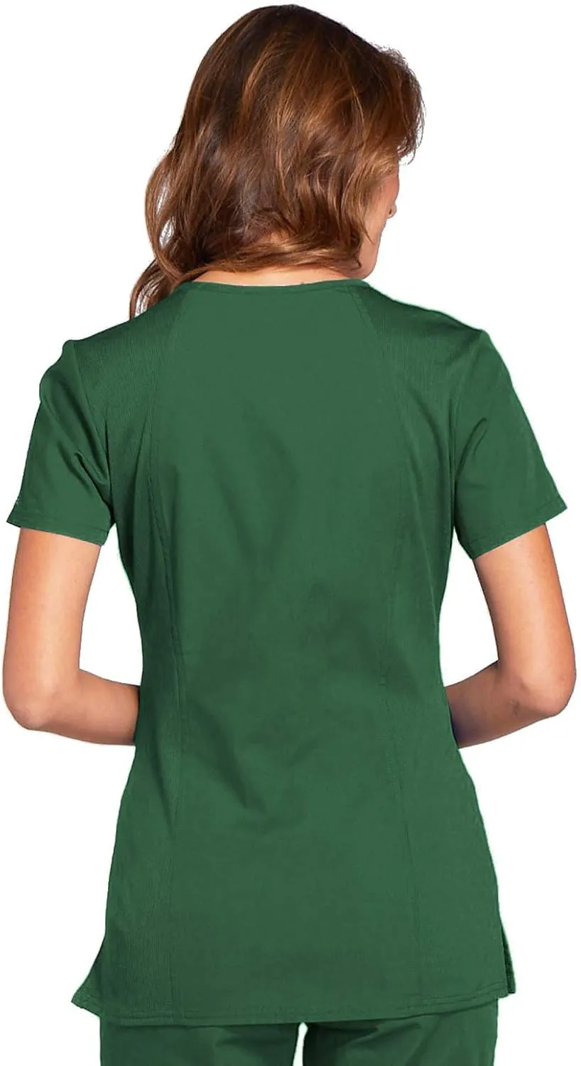 V-Neck Womens Scrubs Top Workwear Originals with Rib-Knit Back Panels WW645