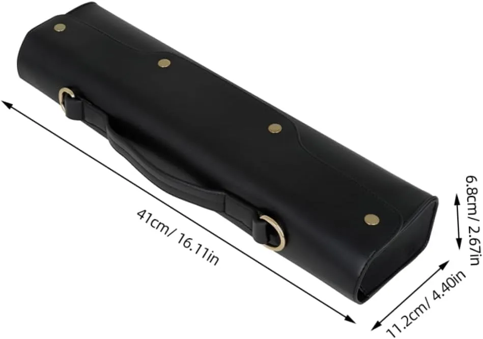 Vaguelly Musical Instrument Handbag 16 Hole 17 Hole Flute Bag Leather Box Diagonal Bag Waterproof Flute Organizer Sturdy Comfortable for Outdoor Playing
