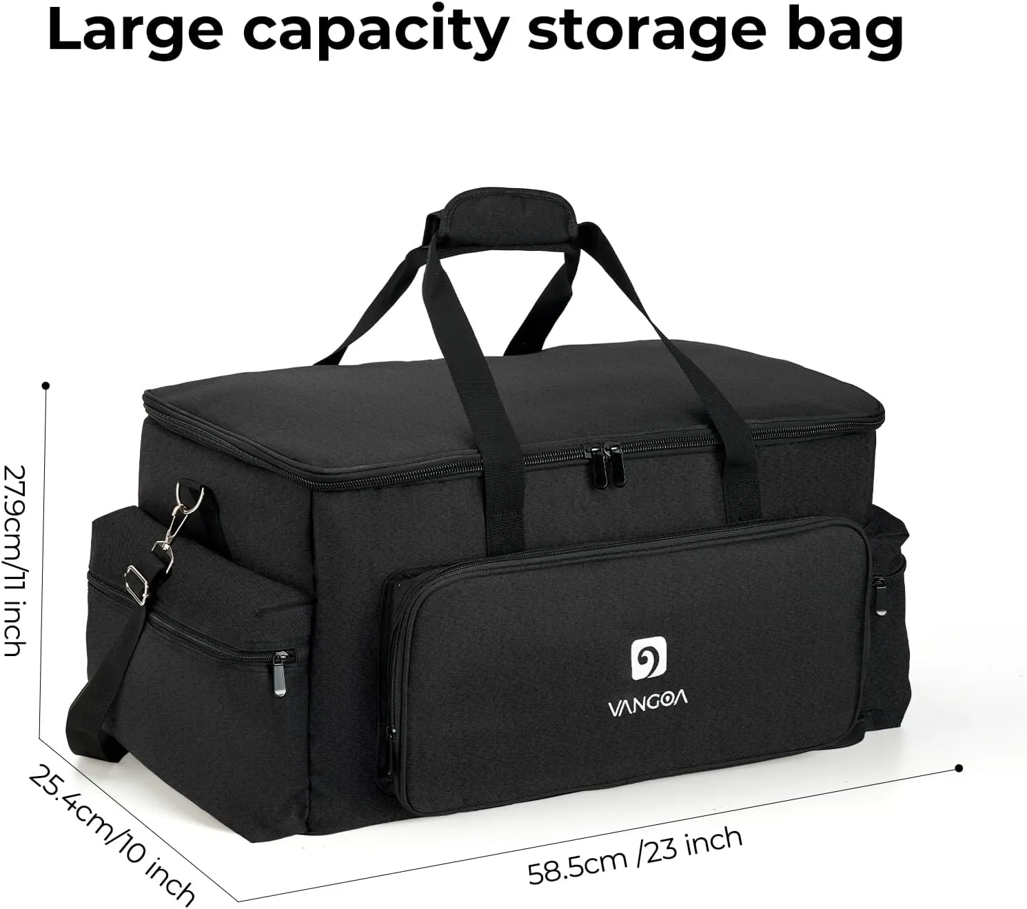 Vangoa DJ Cable Gig Bag Large, Thick Padding Durable with 8 Detachable Adjustable Divders, 16" Laptop Sleeve, 10 Cable Ties, DJ File Bag Travel Musicians Bag for DJ Gear, 23"x10"x11", Green